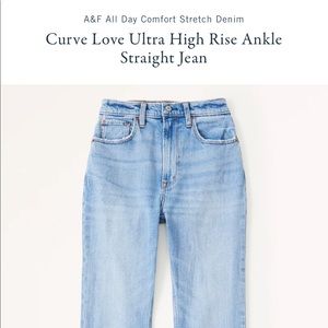 Abercrombie curve love ultra high-rise ankle straight jeans - medium wash